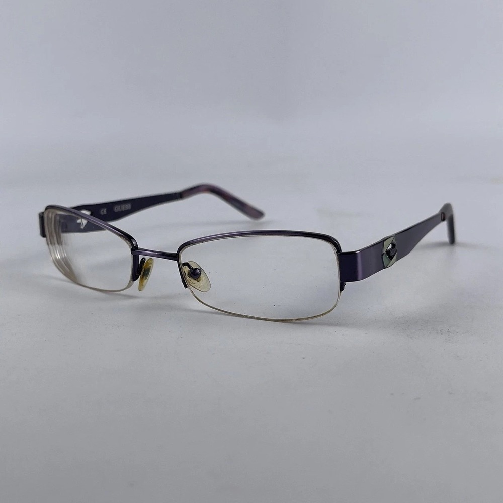 Guess GU2215‎ PUR Women's Eyeglasses Frame Purple Metal Half Rim 51-18-135 mm